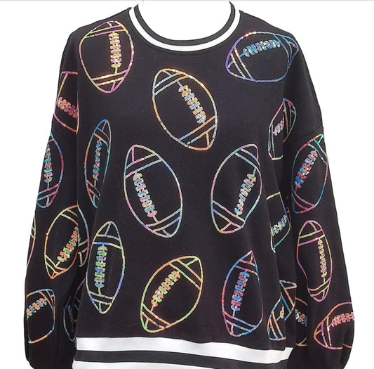 Black Multi Football Sweatshirt