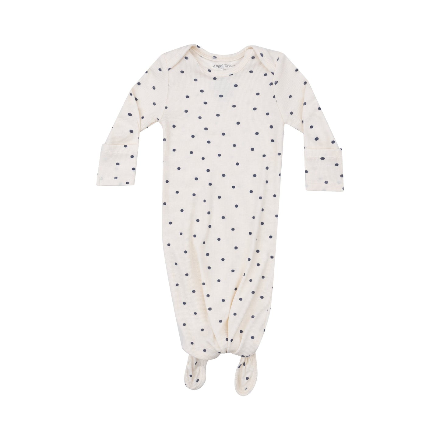 Ribbed Navy Mini Dot Knotted Gown