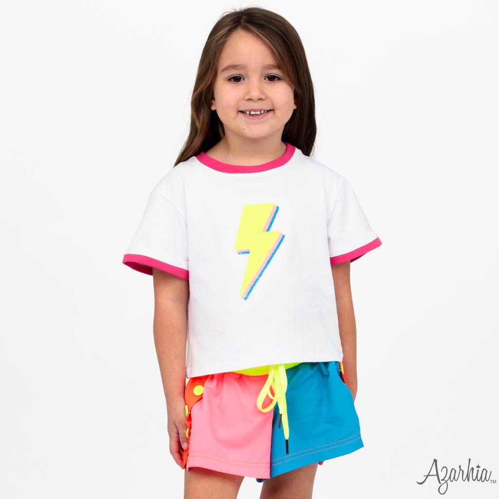 Pink Neon Color Block Short