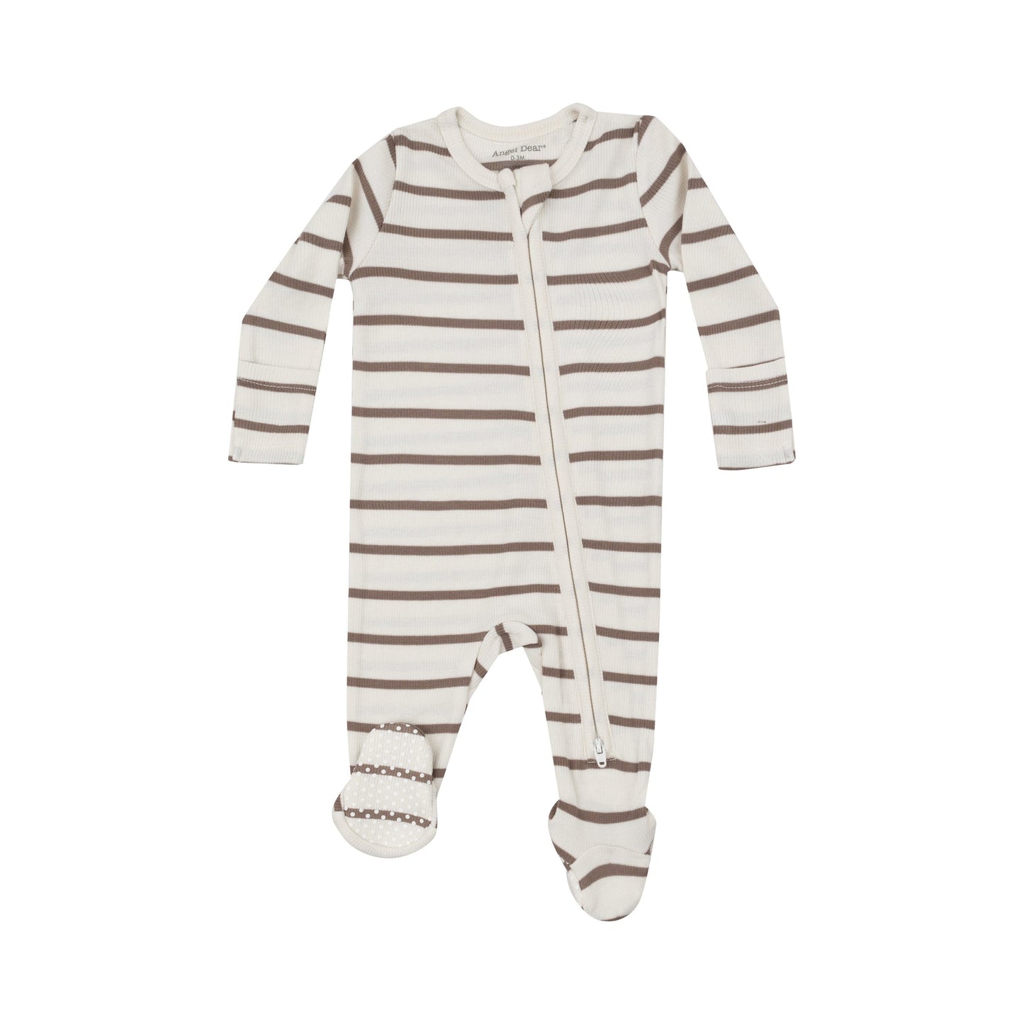 Ribbed Brown Stripe Footie