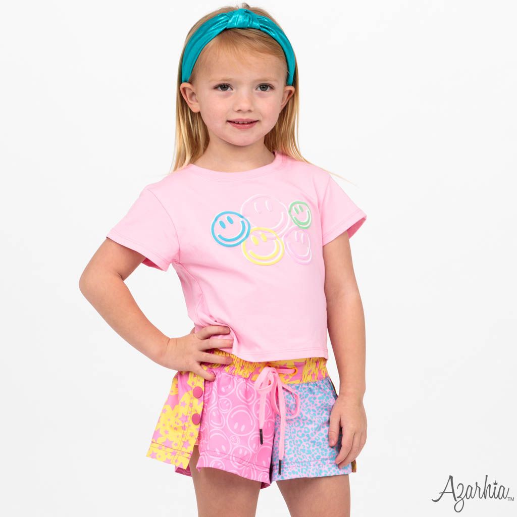 Star/Smiley Color Block Short