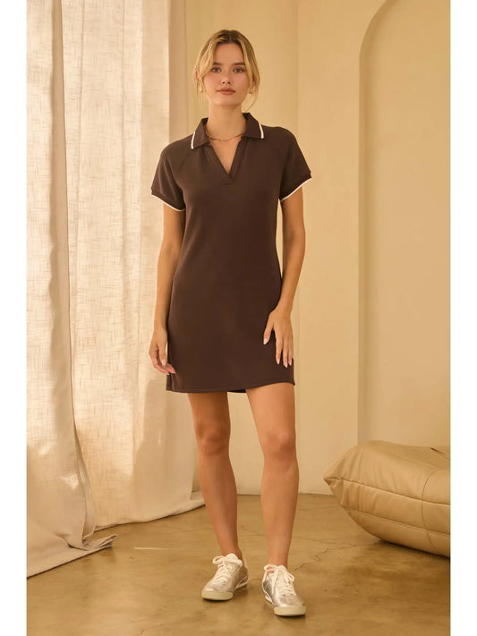 Espresso Collared Mini Dress
