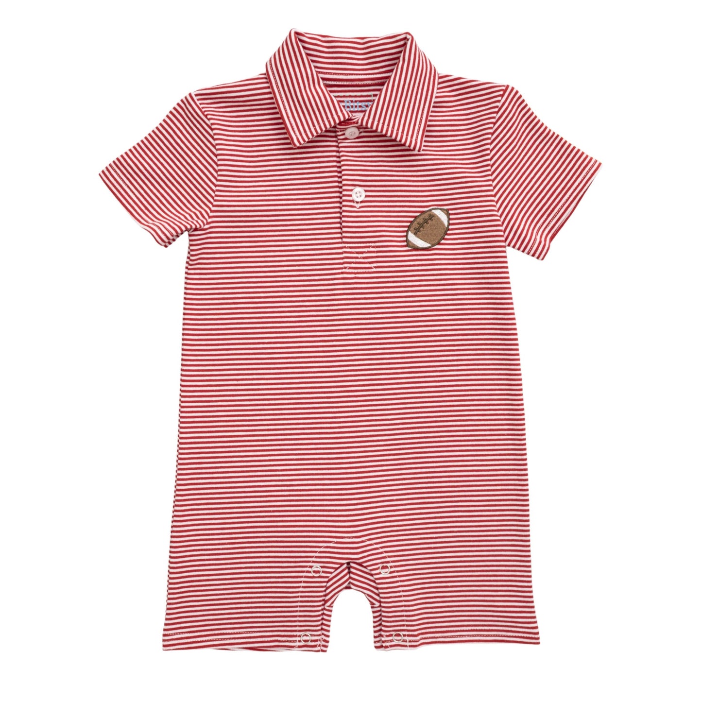 Red Stripe Football Romper