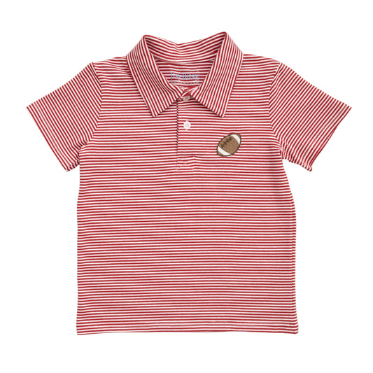 Red Stripe Football Polo