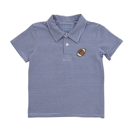 Royal Stripe Football Polo