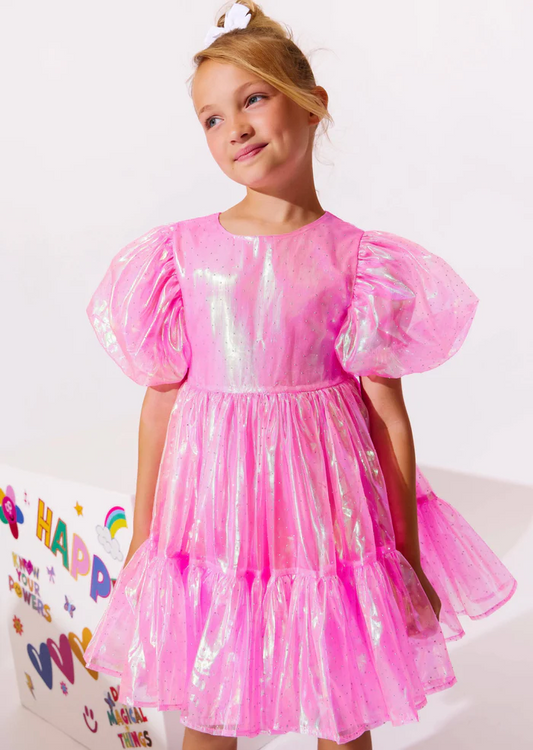 CRYSTAL PINK HOLOGRAM DRESS