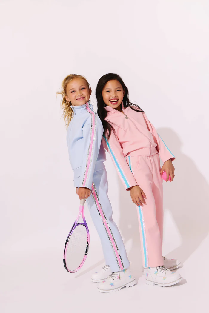 BLUE RAINBOW STRIPE SOFT SCUBA TRACKSUIT