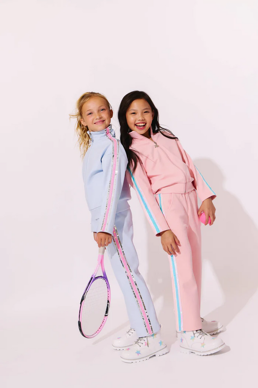 BLUE RAINBOW STRIPE SOFT SCUBA TRACKSUIT