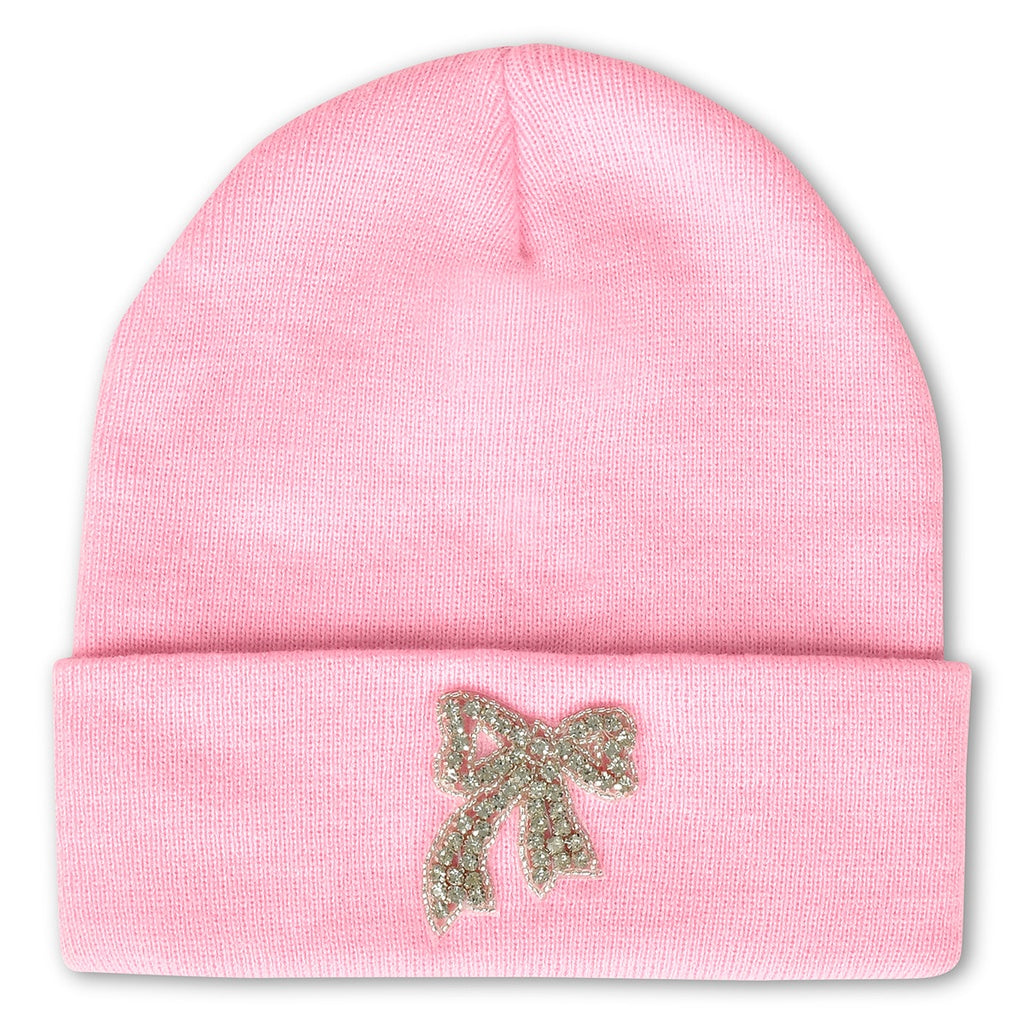 Rhinestone Bow Beanie