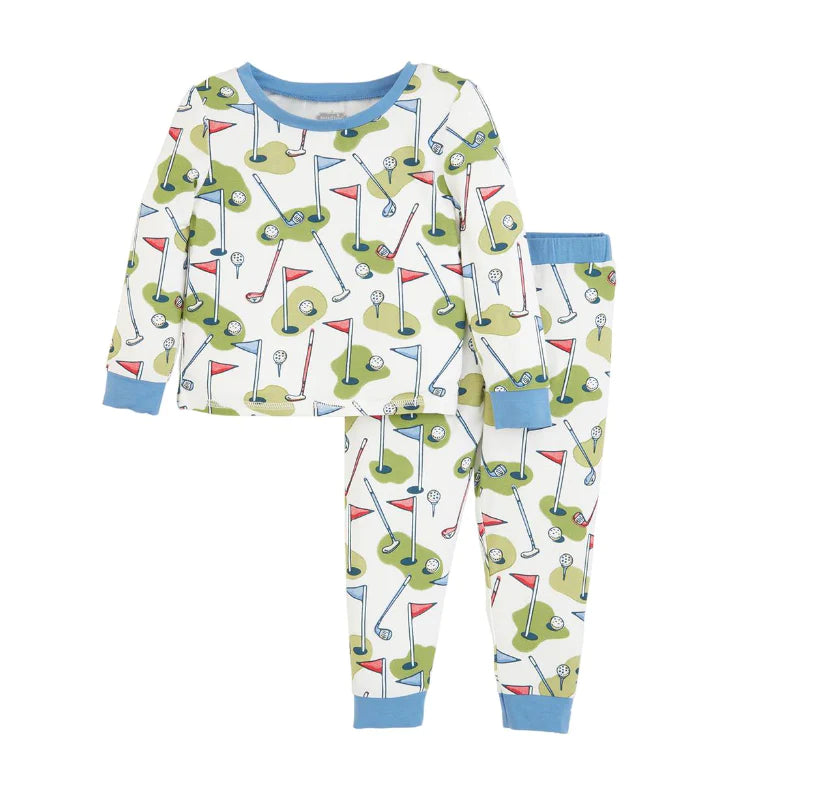 Blue Trim Golf PJ Set
