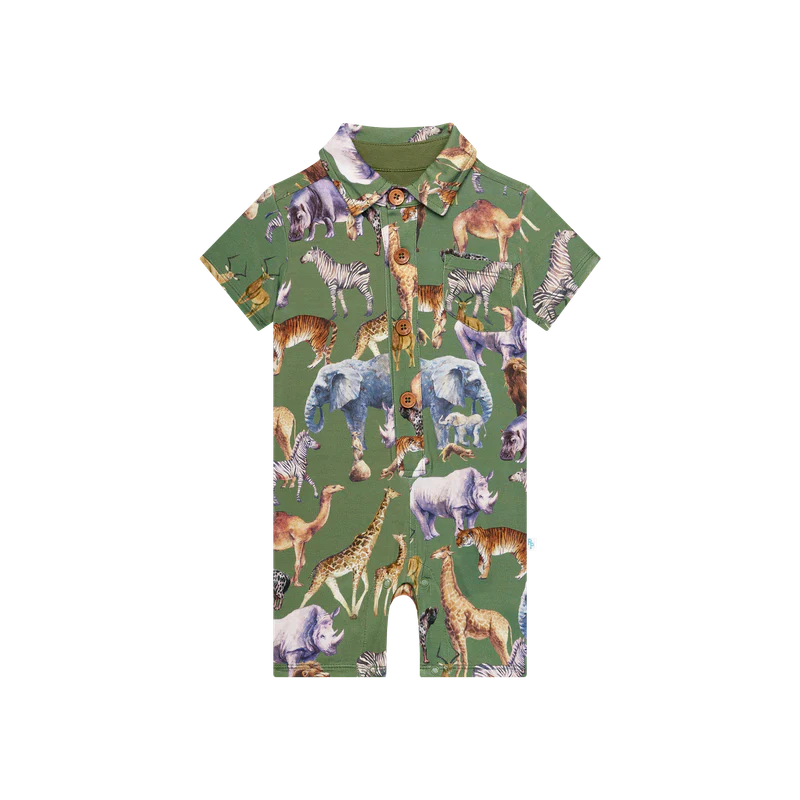 Posh Safari Henley Romper