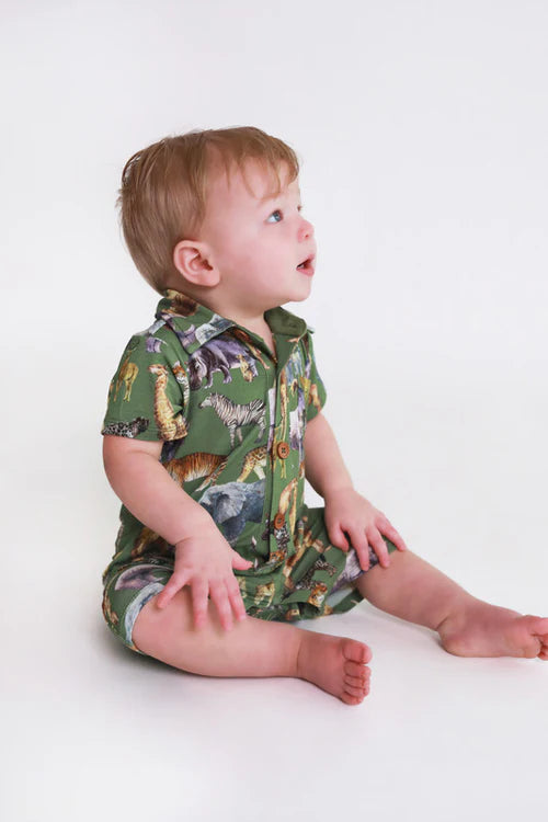 Posh Safari Henley Romper