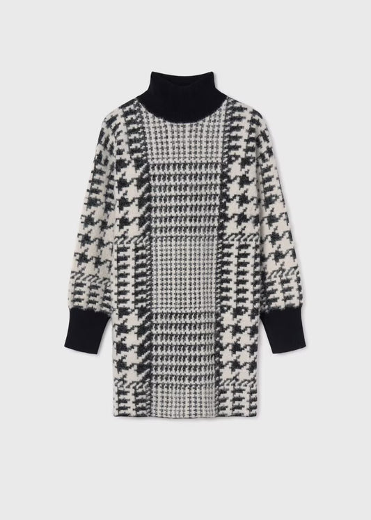 Houndstooth Knit Dress