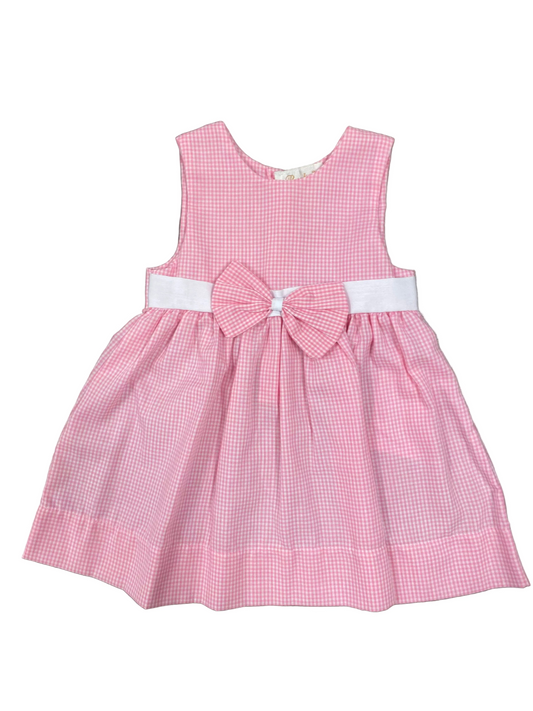Pink Gingham Sundress w/ White