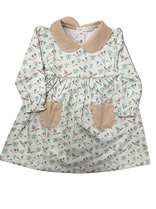 Mallard Ducks Pima Scallop Dress