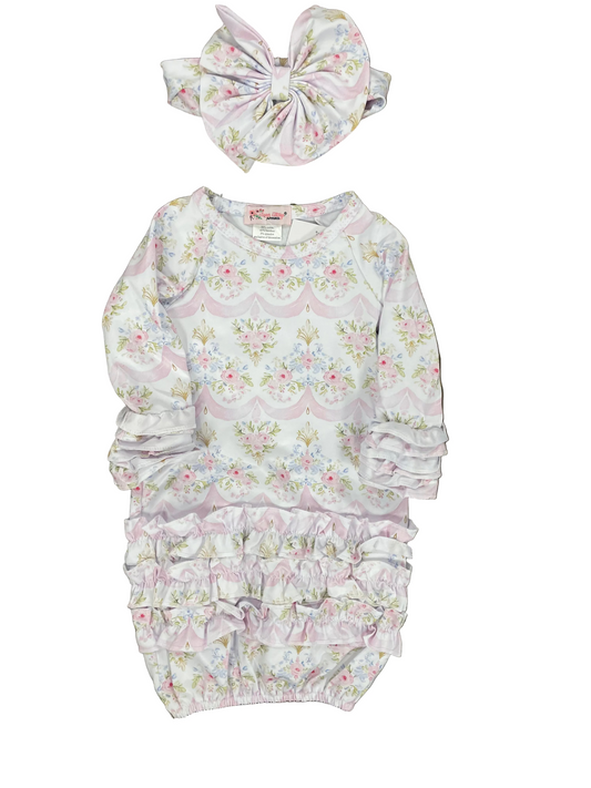 Pink Scallop Baby Gown