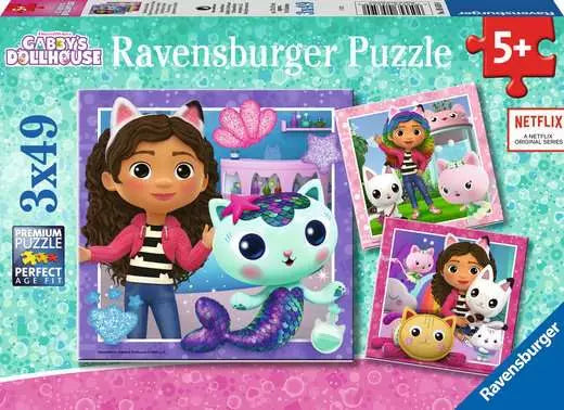 Gabby's Dollhouse - It's meow time! Children's puzzle 3x49 pieces