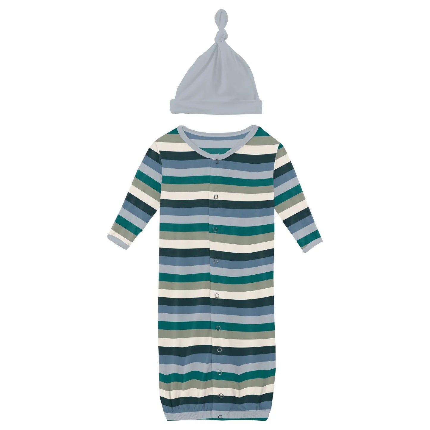 Snowy Stripe Convertible Gown/Hat