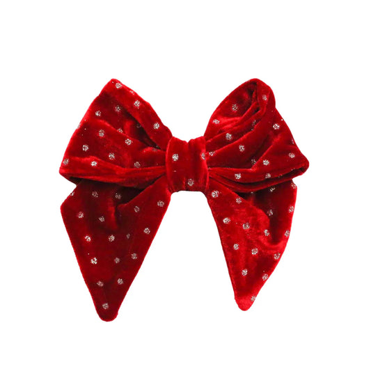 Maroon Velvet Classic Bow