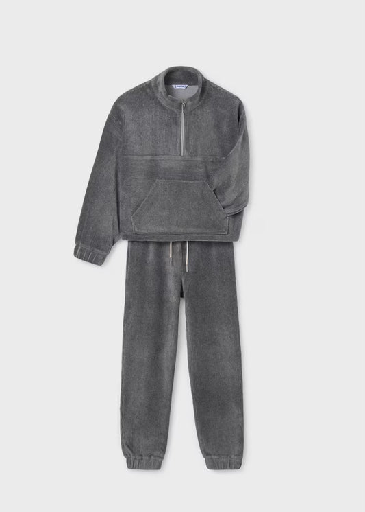 Gray Corduroy Tracksuit