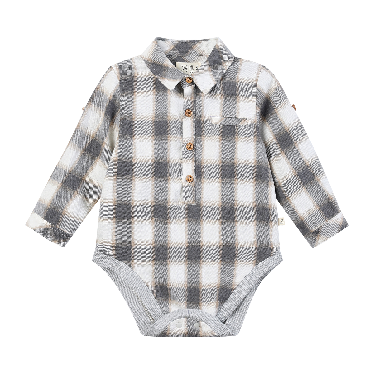 Grey Plaid Jasper Onesie