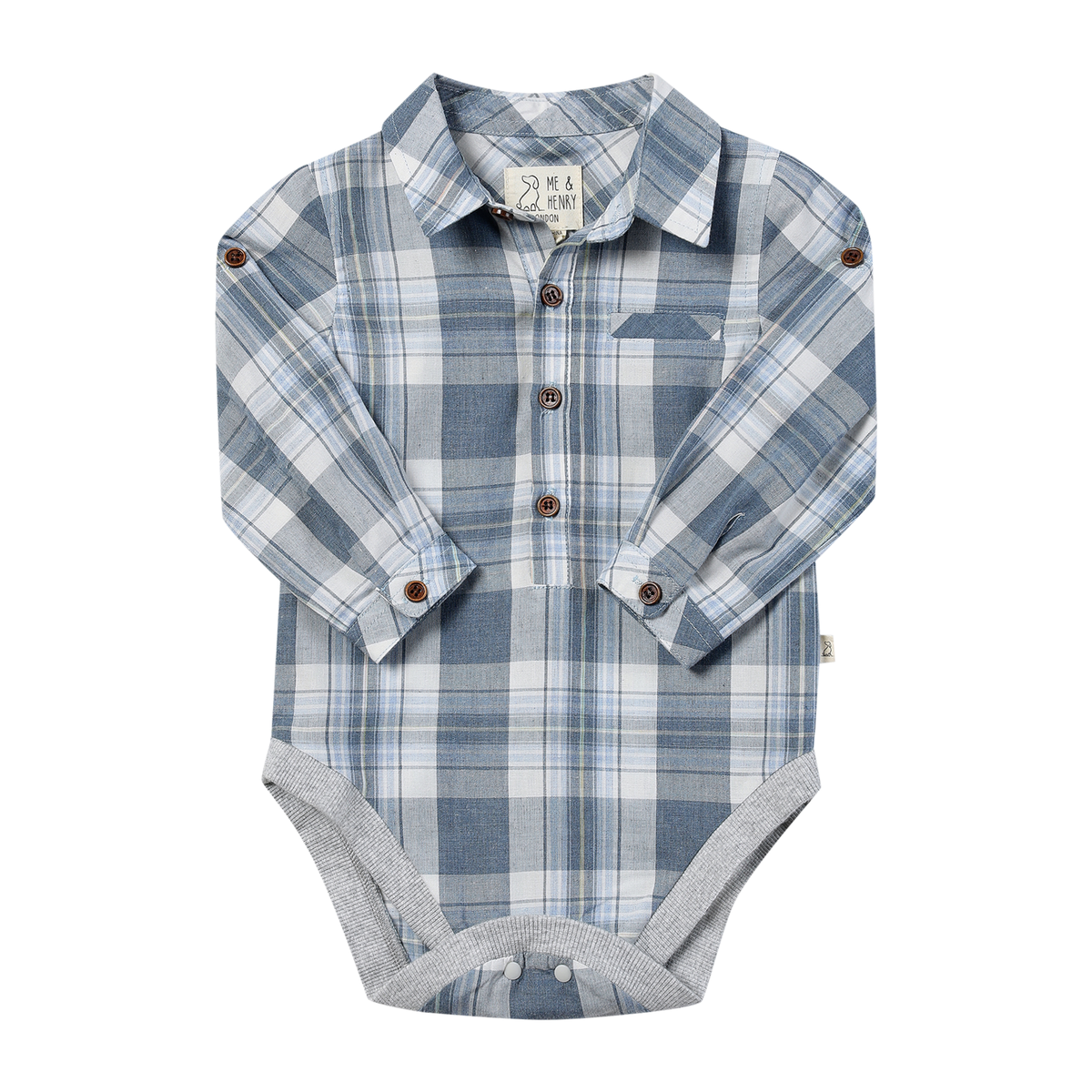 Blue Plaid Jasper Onesie
