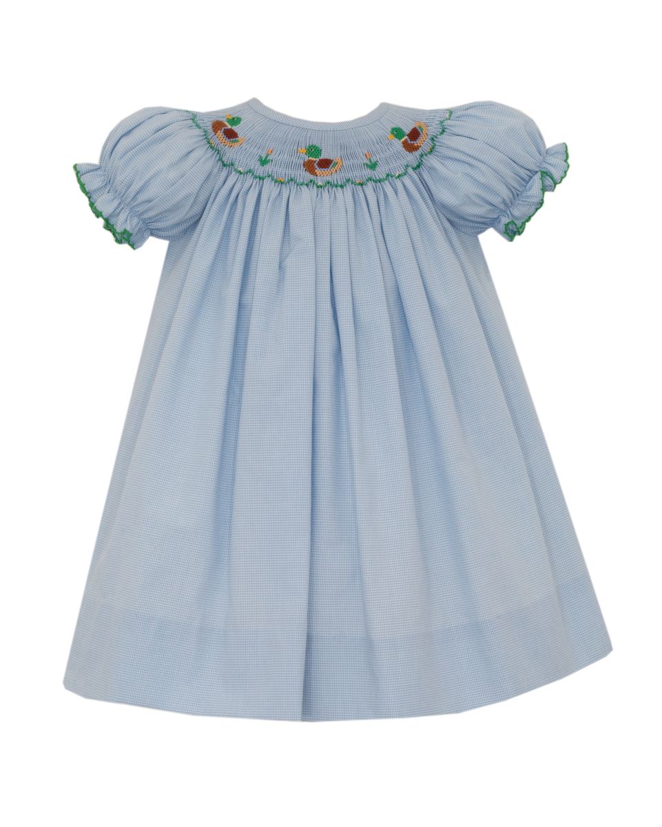 Mallard Micro Check Smocked Dress