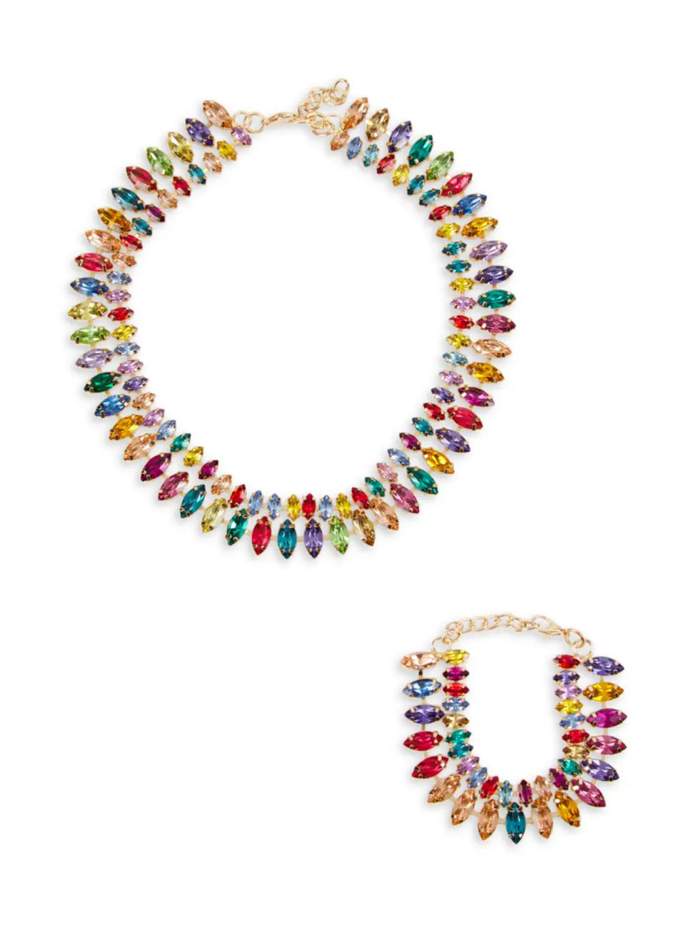 Multi Color Gem Bracelet & Necklace