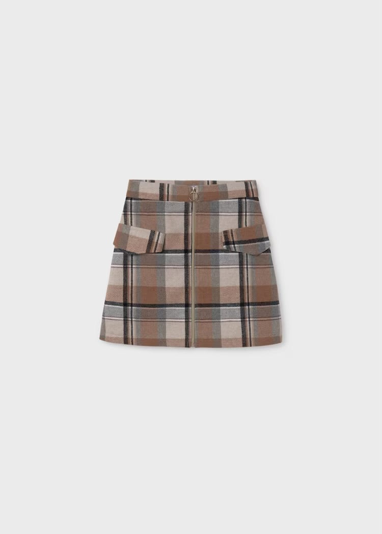 Tan Plaid Skirt