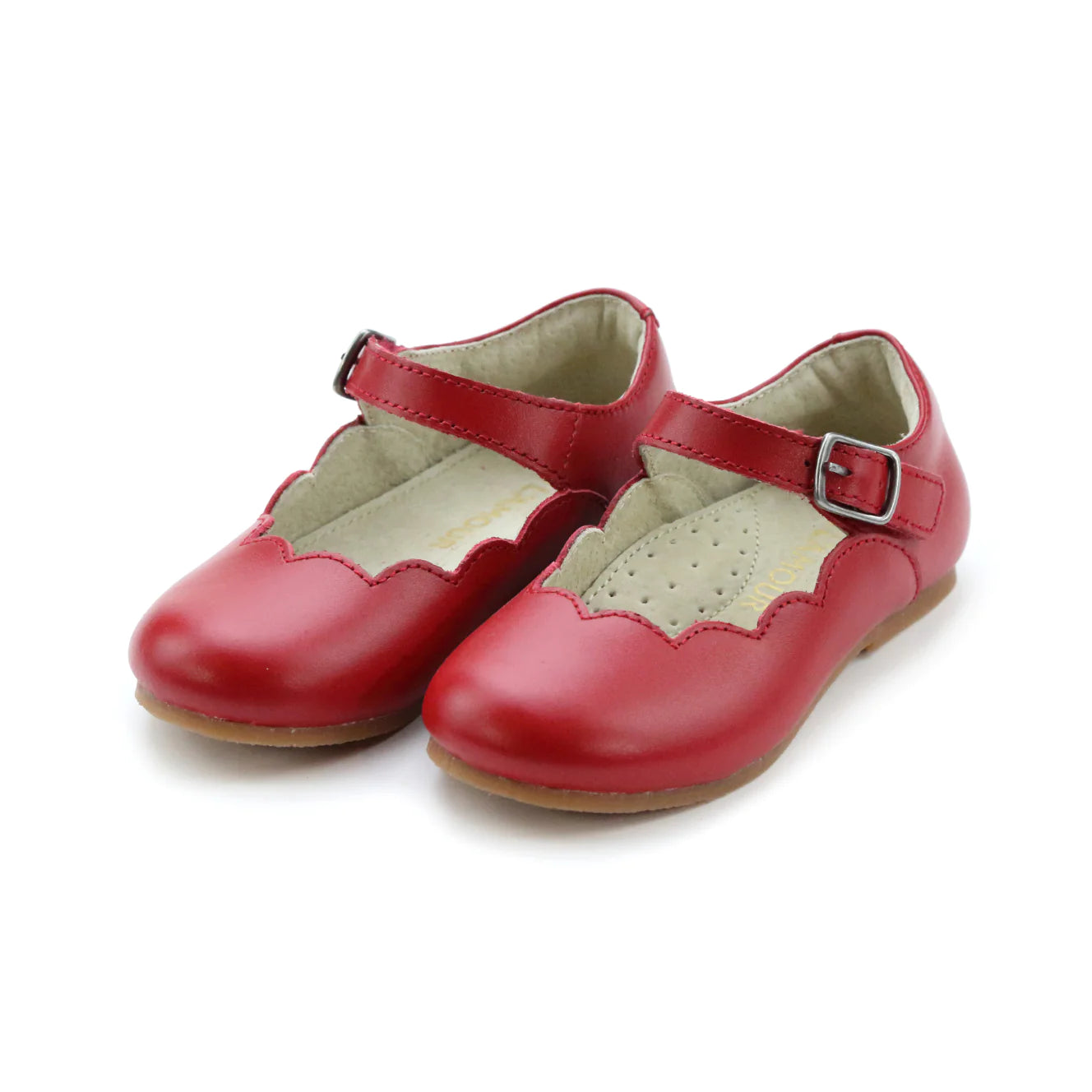 Red Sonia Scalloped Flat