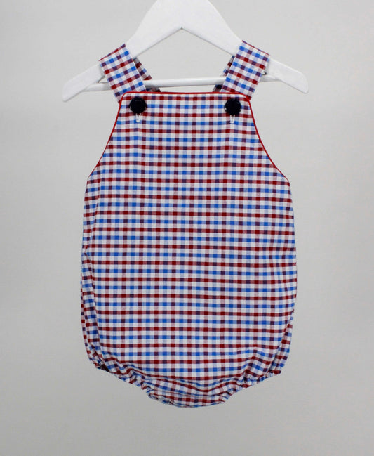 Blue & Red Plaid Boy Bubble