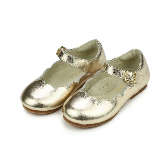 Gold Sonia Scalloped Flat