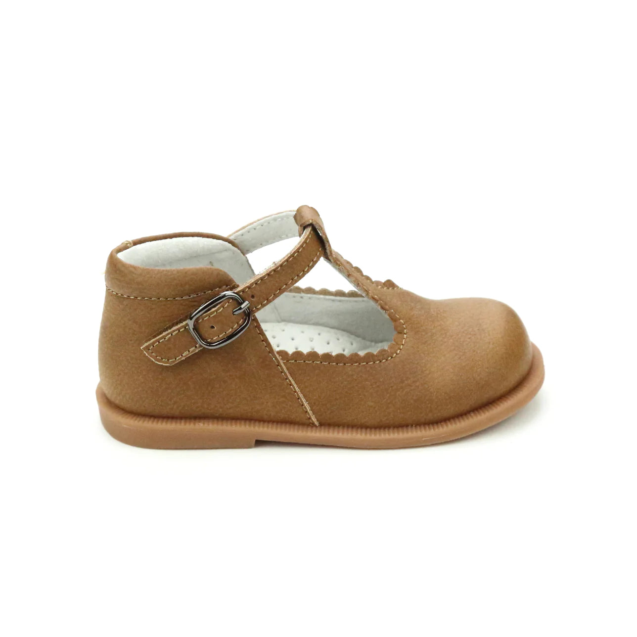 Chestnut Louise Scalloped T-Strap