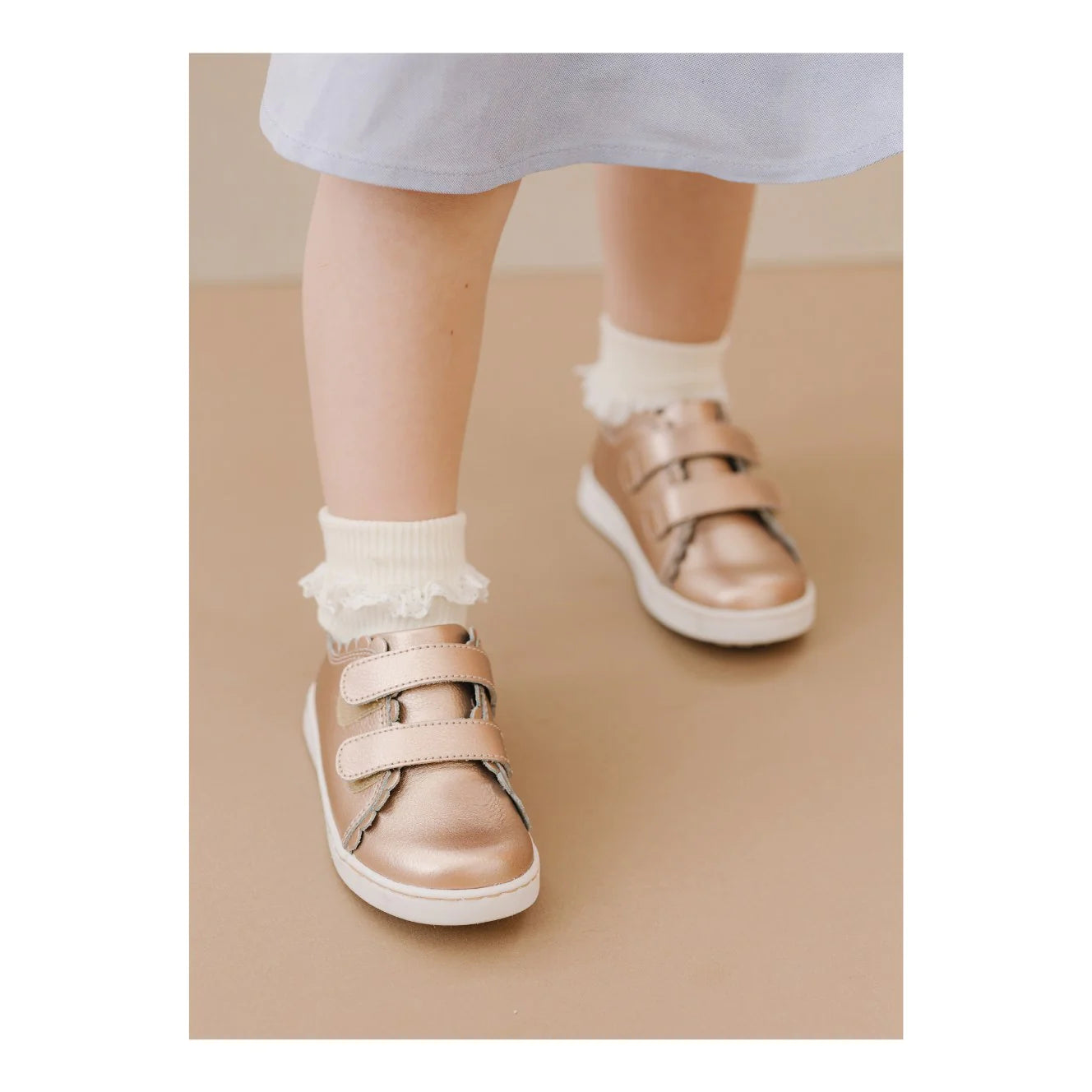 Rose Gold Caroline Scalloped Sneaker