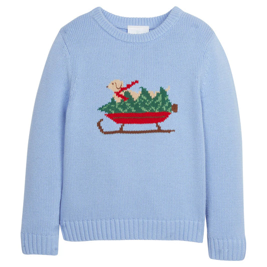 Blue Holiday Lab Intarsia Sweater