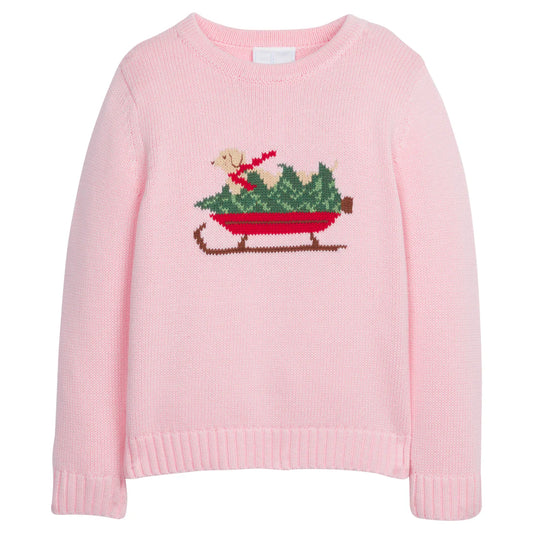 Pink Holiday Lab Intarsia Sweater