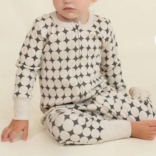 Grey Dot Romper