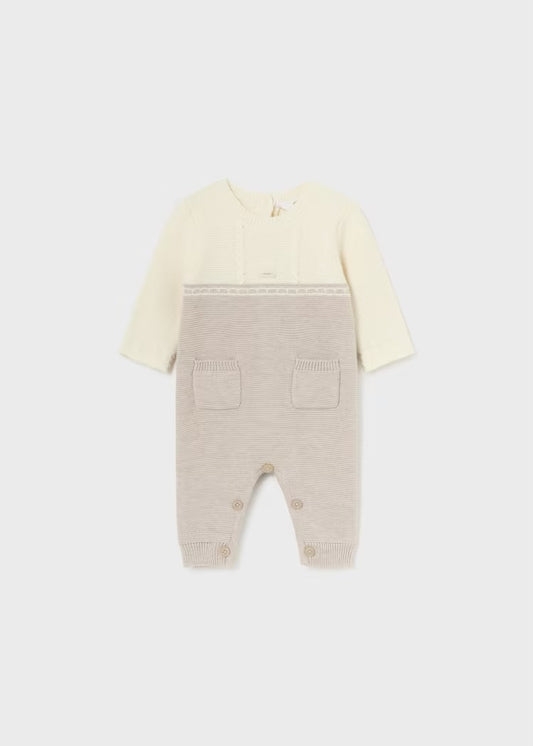 Newborn Knit Tan One Piece Box Outfit