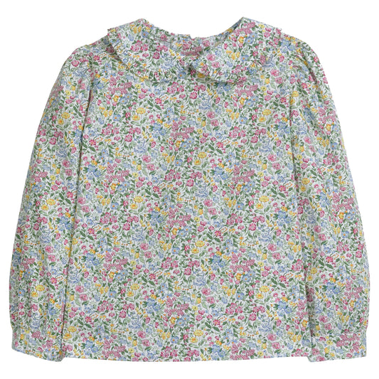 Green Gables Floral Ruffled Peter Pan Blouse