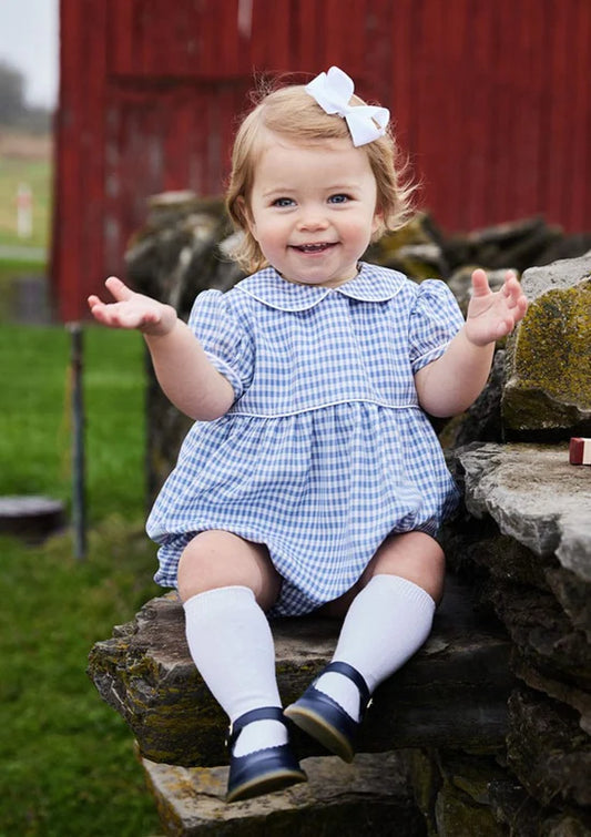 Gray Blue Gingham Charlotte Bubble