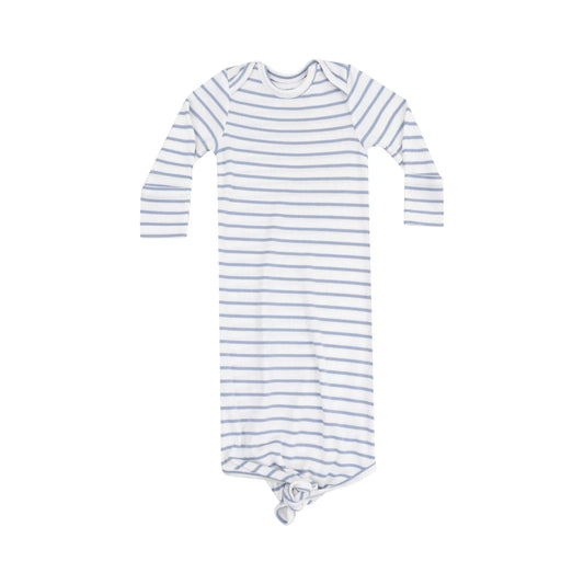 French Stripe Dusty Blue Knotted Gown