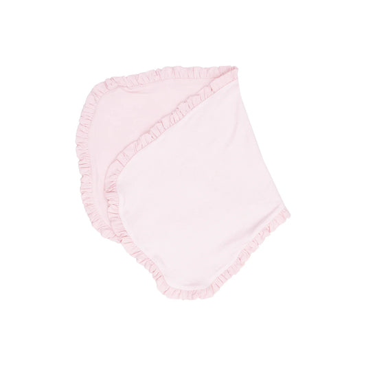 Pink Stripe Ruffle Burp Cloth