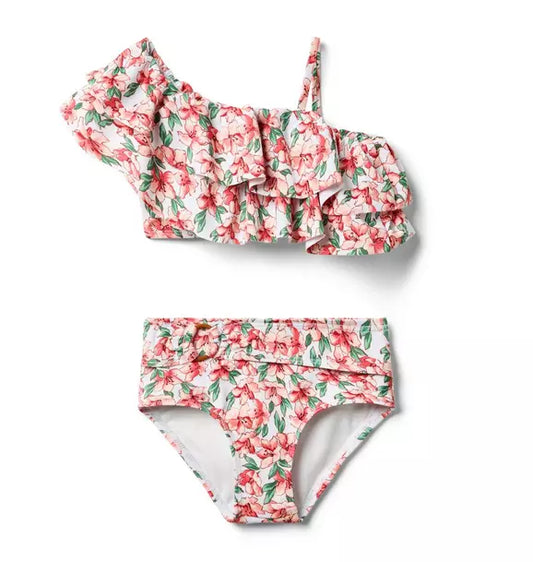 Recycled Floral Ruffle 2-Piece Swim