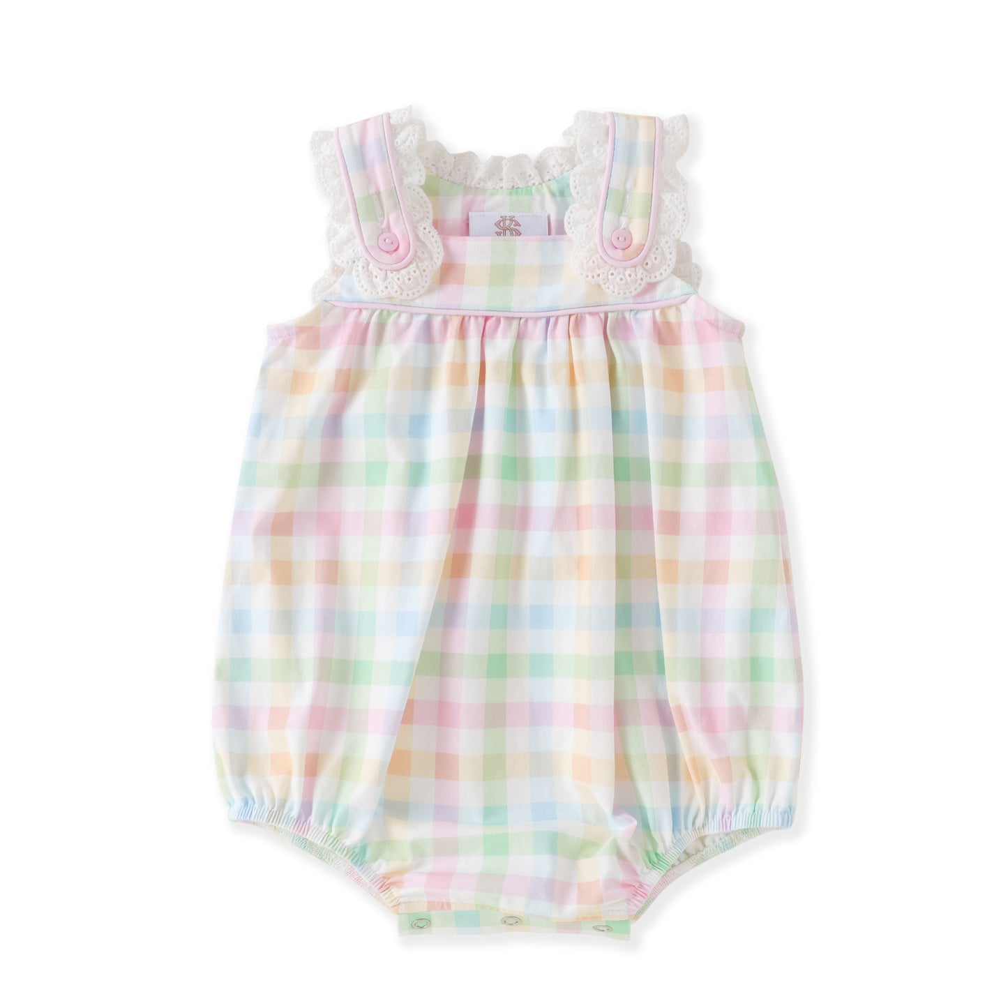 Spring Plaid Eyelet Trim Bubble