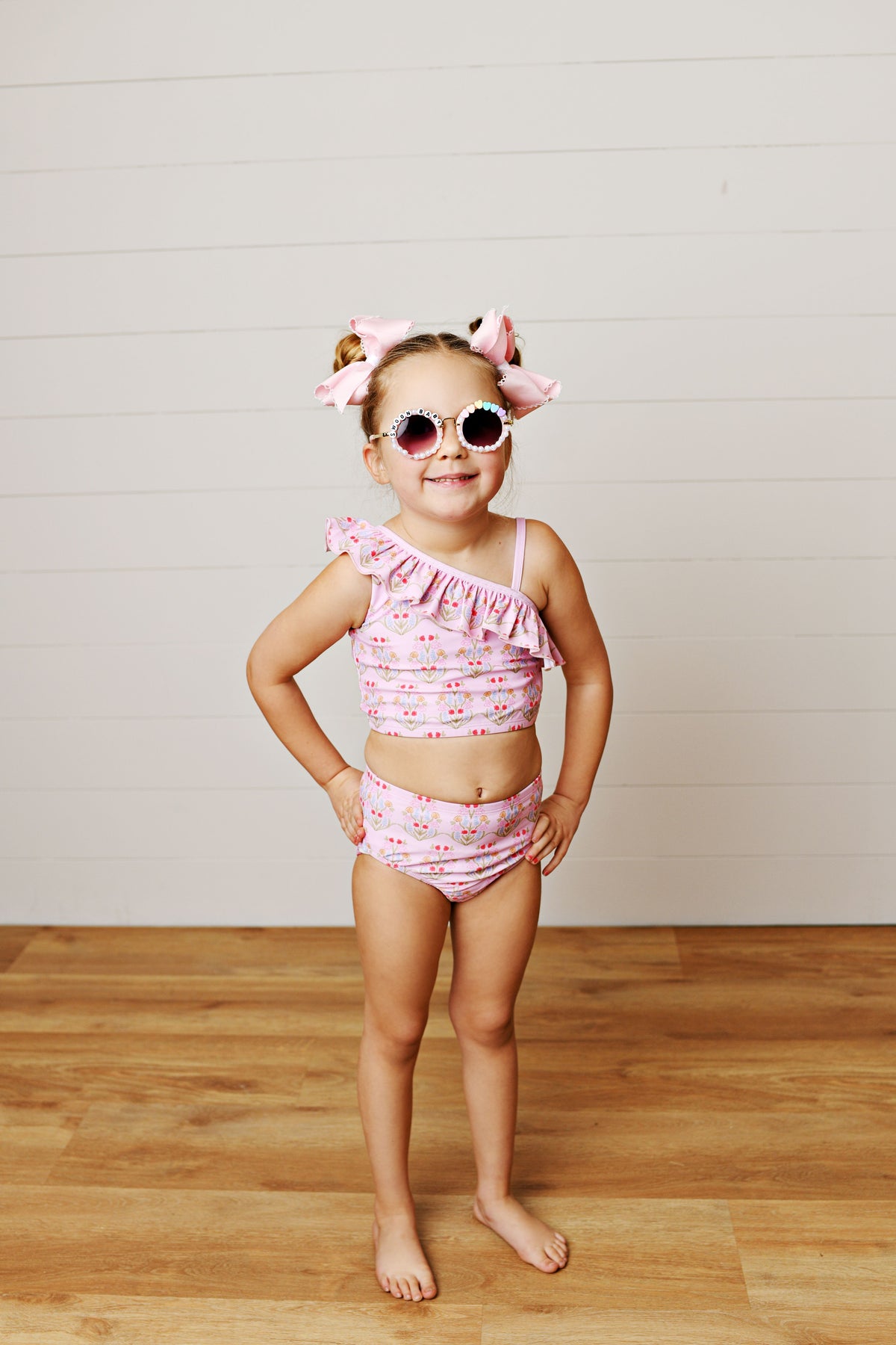 Pink Floral 2 Piece Swim