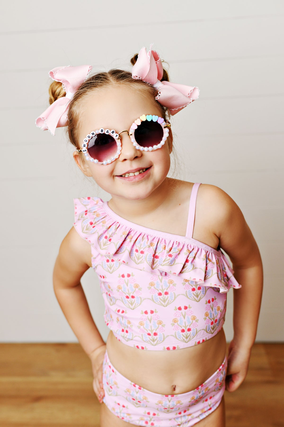 Pink Floral 2 Piece Swim