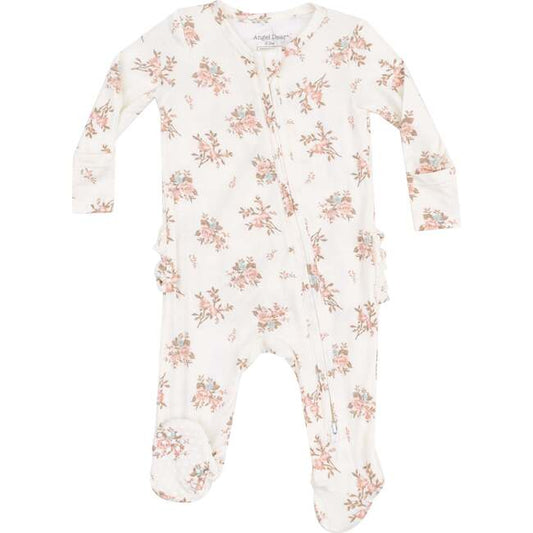 Vintage Rosebud Ruffle Footie