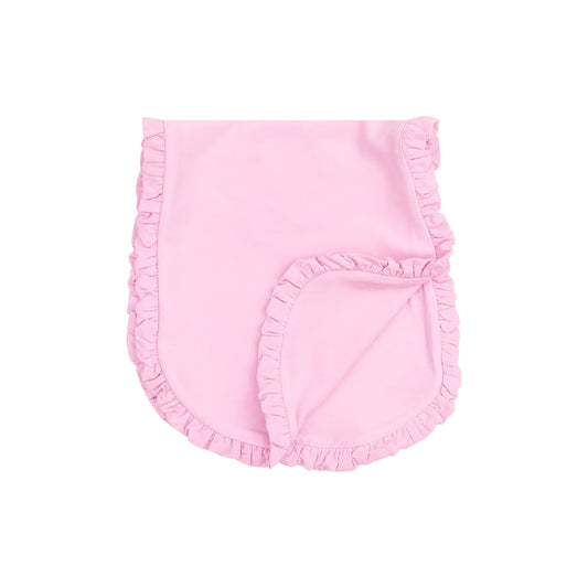 Solid Nosegay Pink Ruffle Burp Cloth