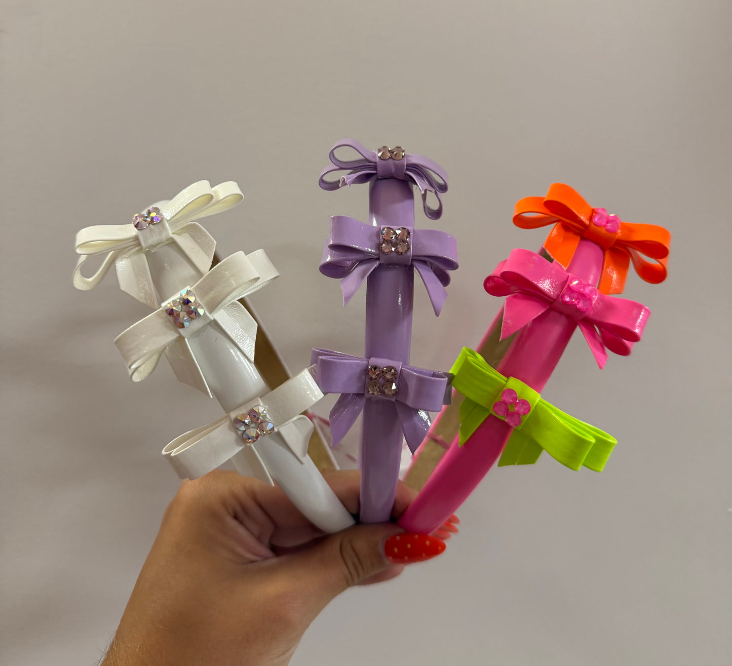 Leather 3 Bows Headband