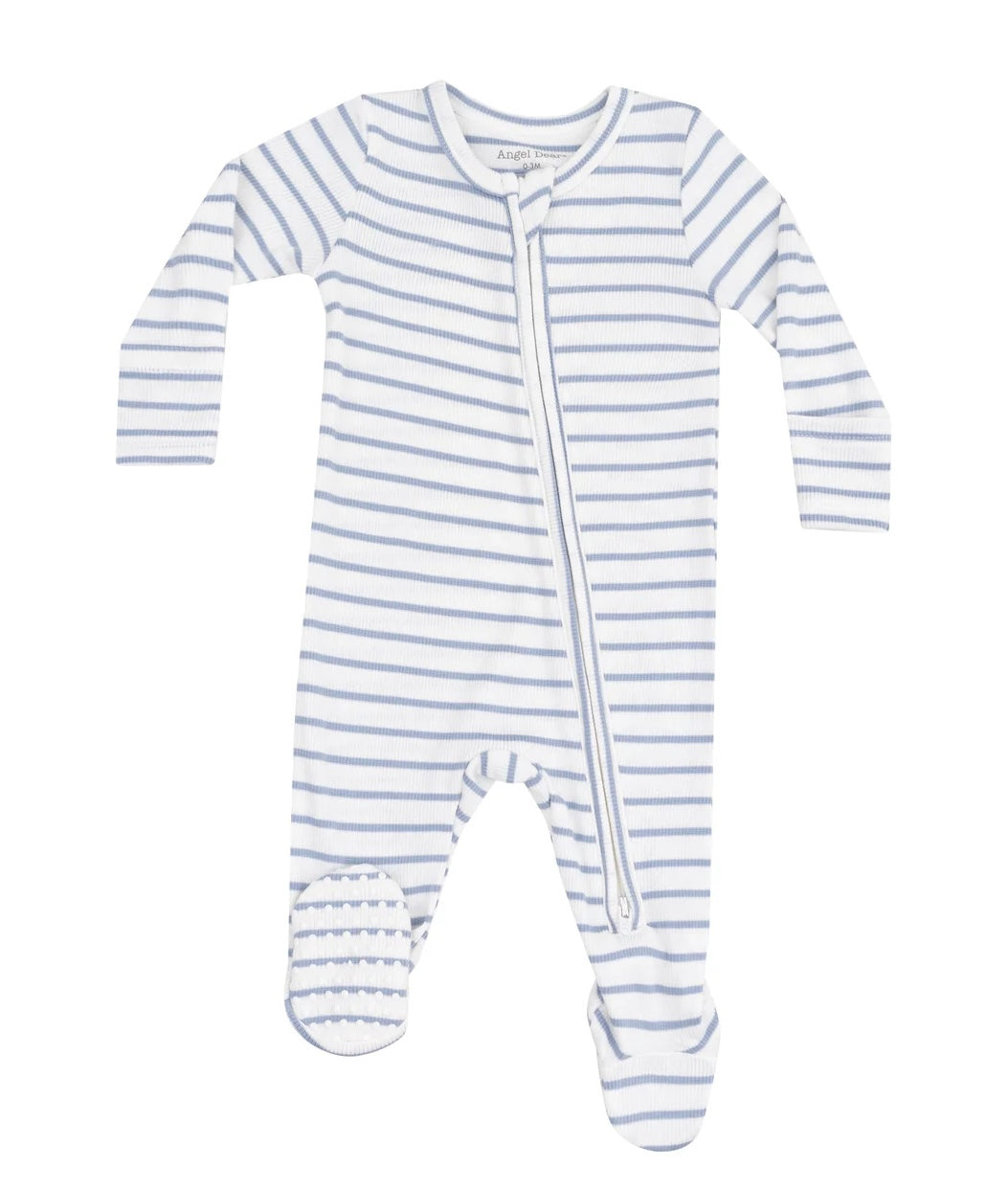 Dusty Blue Striped Footie